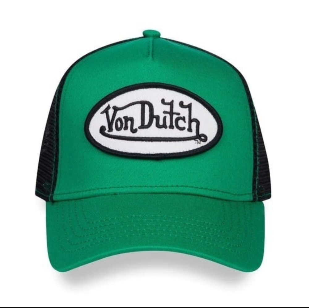 VON DUTCH GREEN, BLACK & WHITE TRUCKER HAT